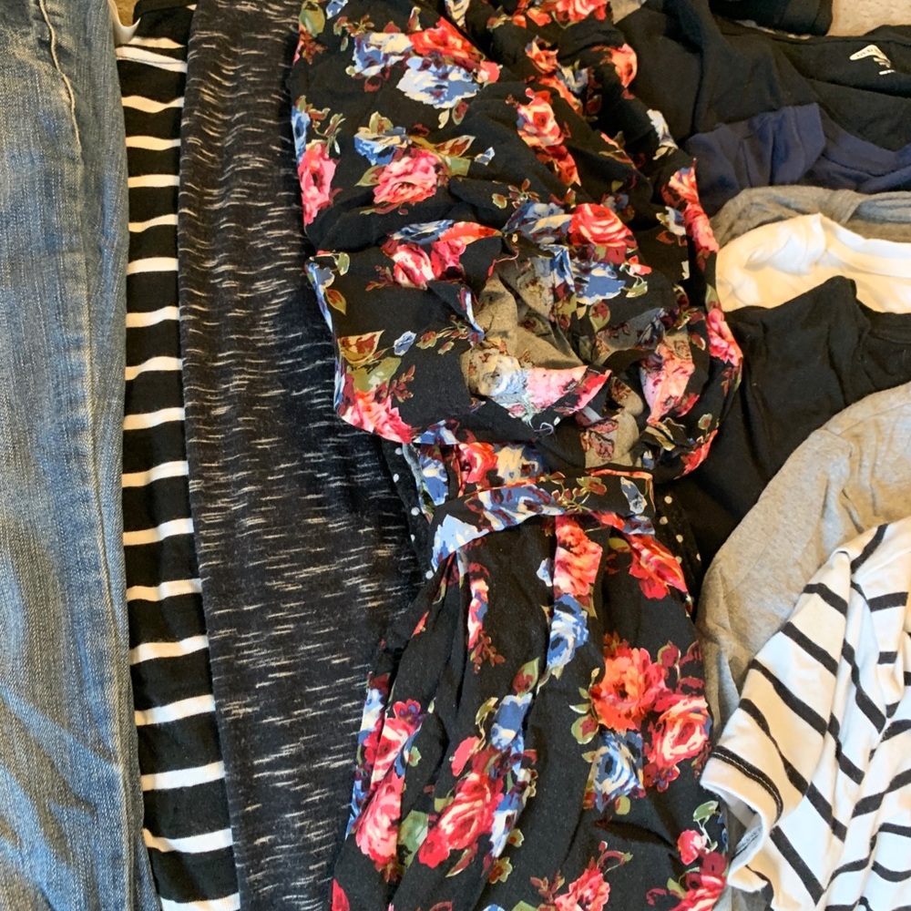 Lot of maternity tank dresses, sweaters, formal dress, robe